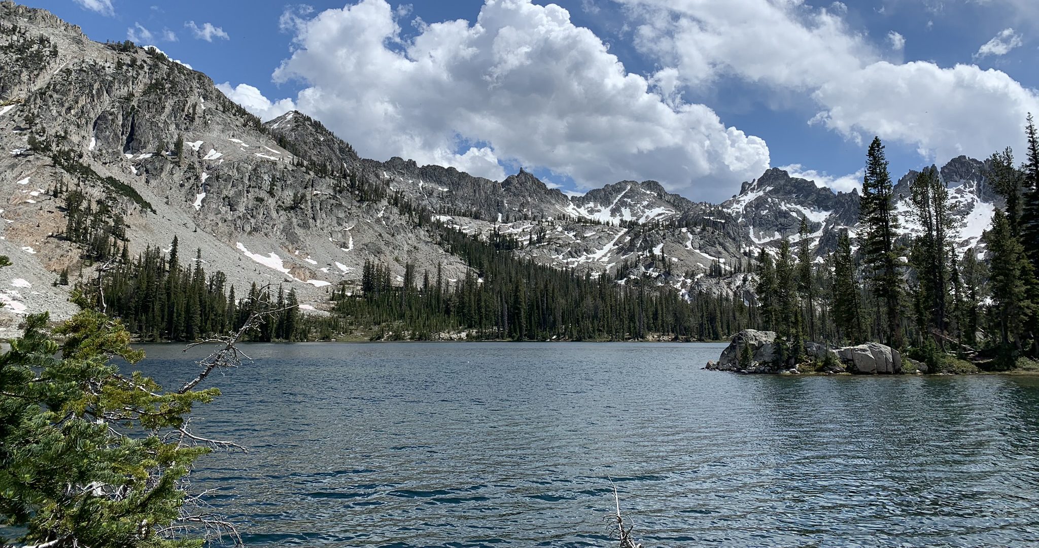 View of Alice Lake in the Sawtooth Mountains in Idaho