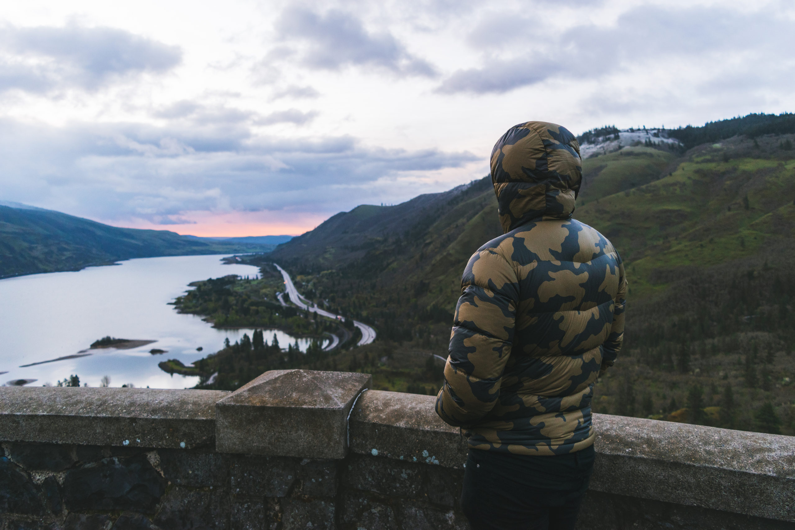 Jay looking out from Rowena Crest Viewpoint