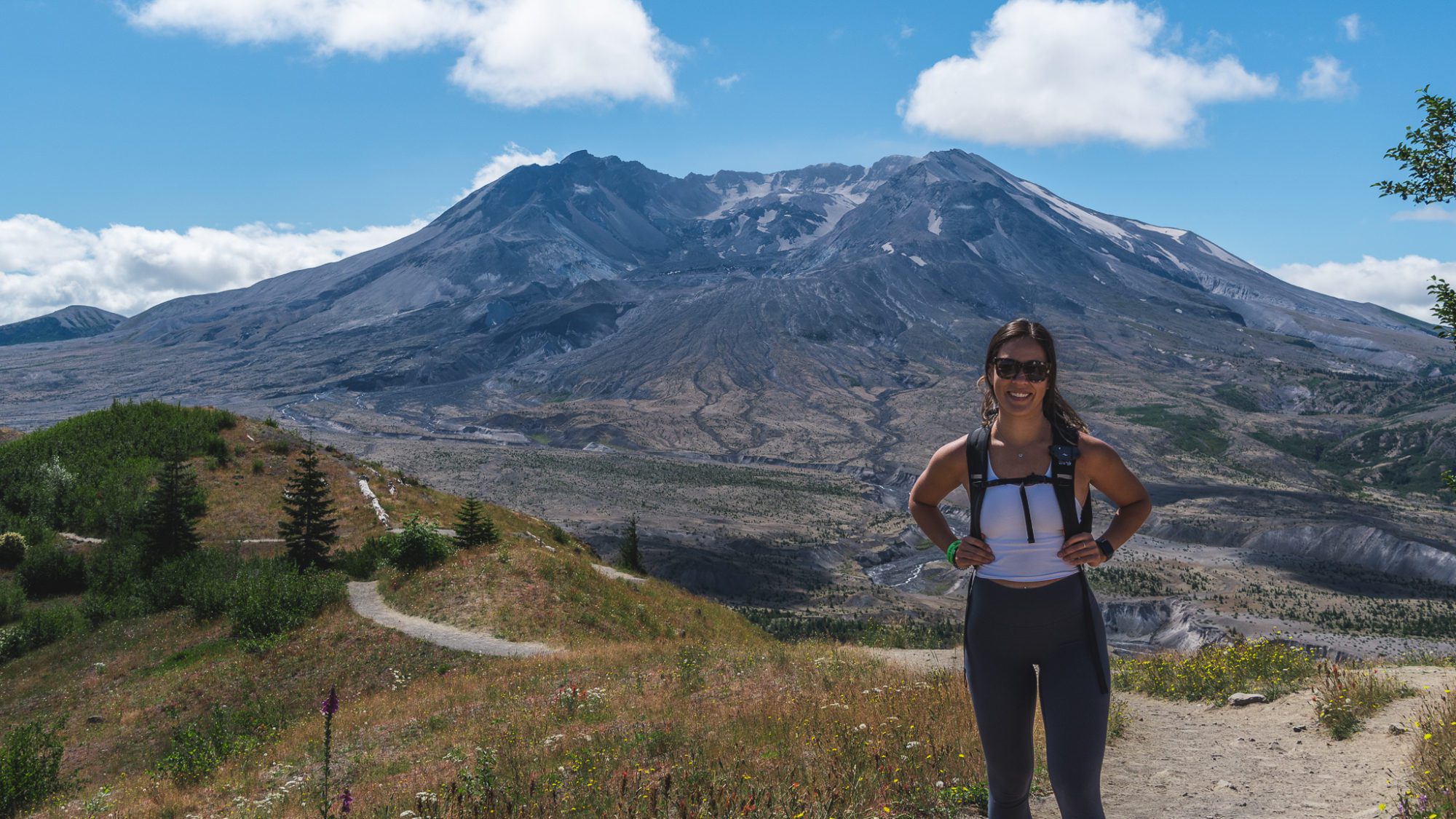 Mia hiking at Mount St Helens