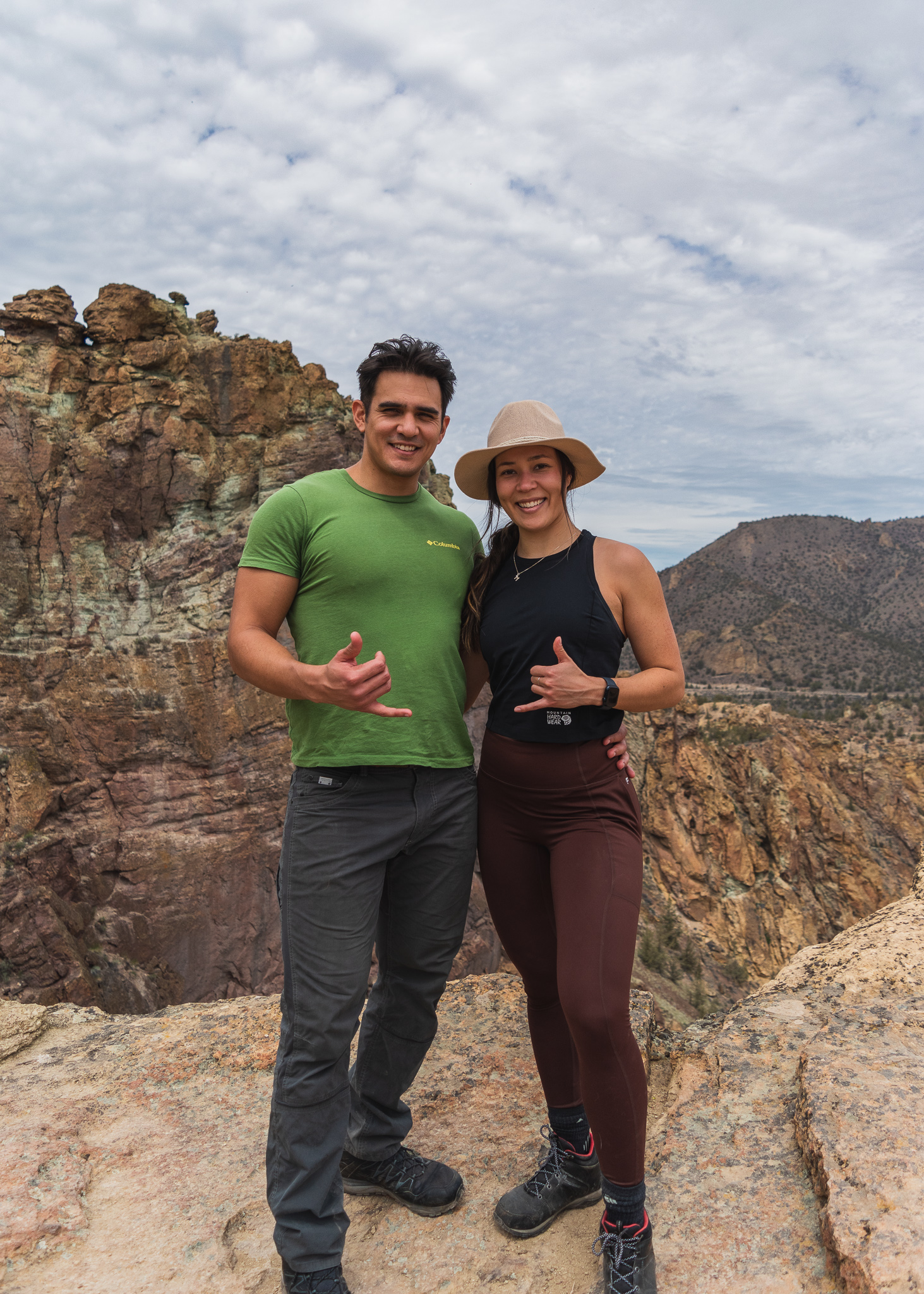 Mia & Jay at the top of Smith Rock - Misery Ridge