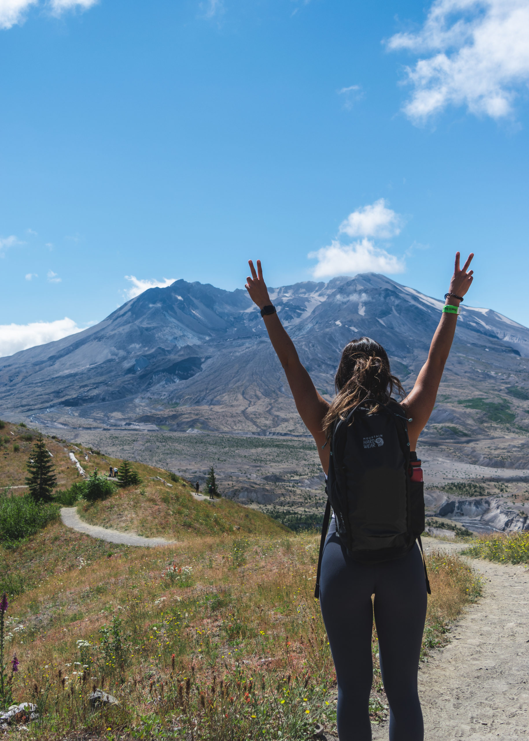 Mia hiking at Mount St. Helens