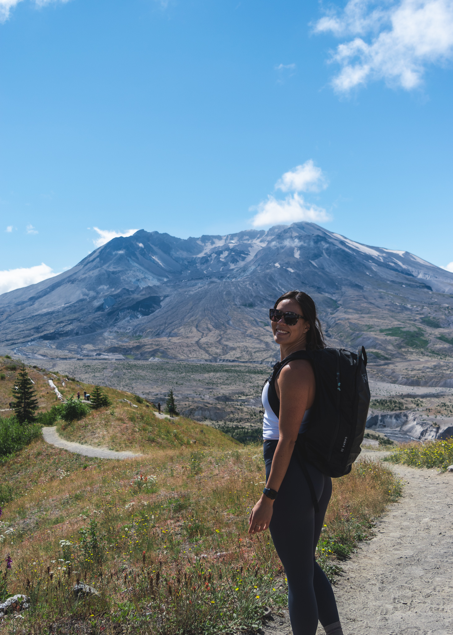 Mia hiking at Mount St. Helens