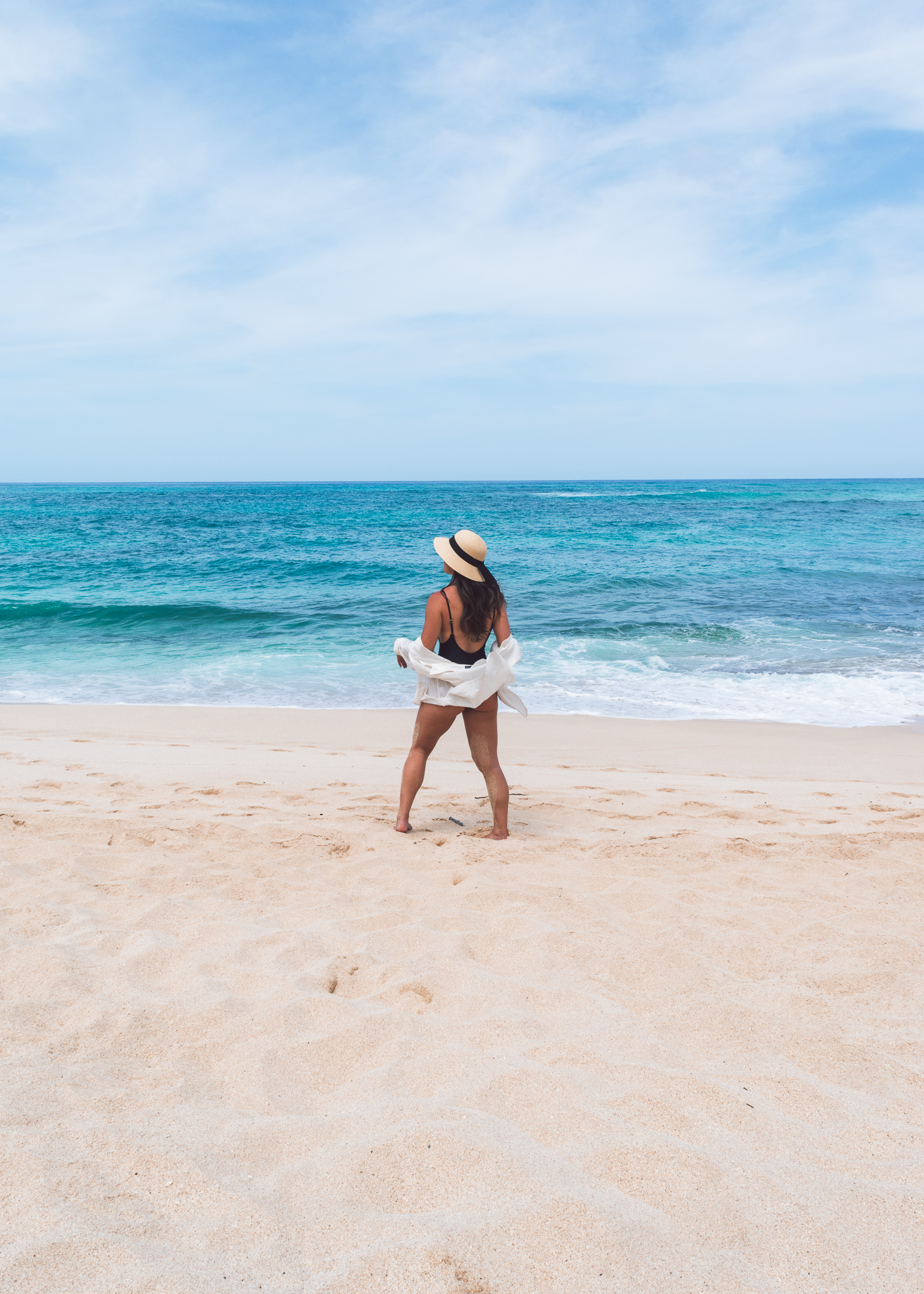 Mia on the beach on Oahu