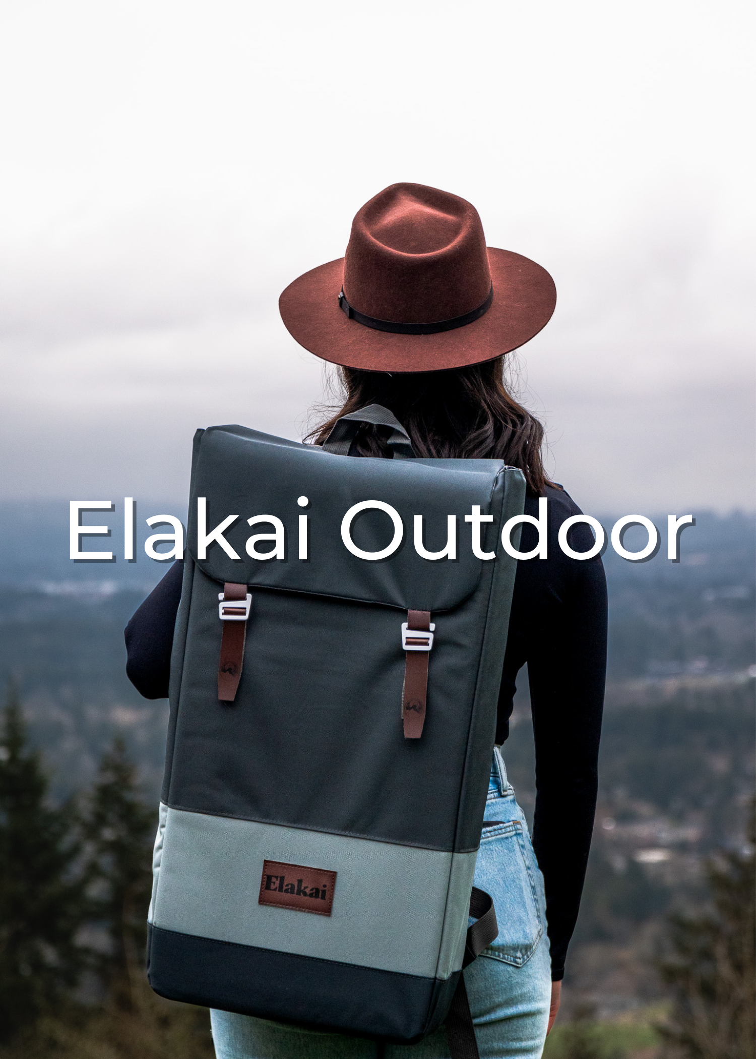 Product photo of Mia wearing the Elakai Outdoor backpack case for cornhole